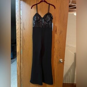 Madden Girl Black Sequin Bodice Jumpsuit